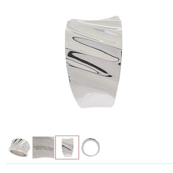 Steel By Design Bold Ribbed Ring/Size 7/NEW! - Picture 2 of 4